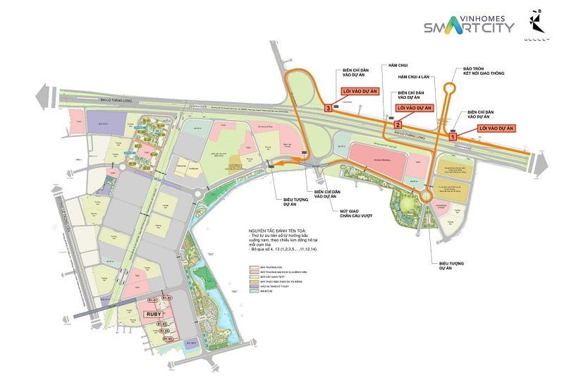 Từ vị trí Vinhomes Smart City